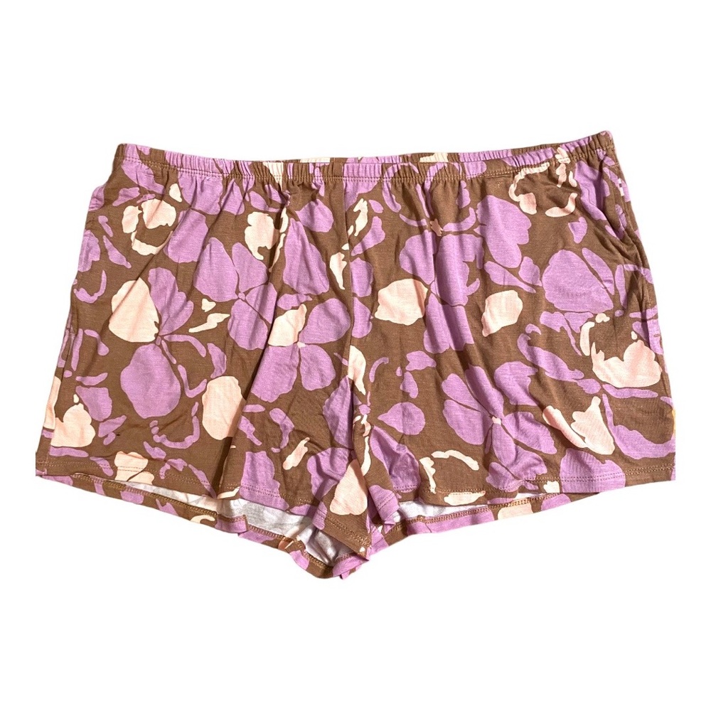 Purple Floral Lounge Shorts XL